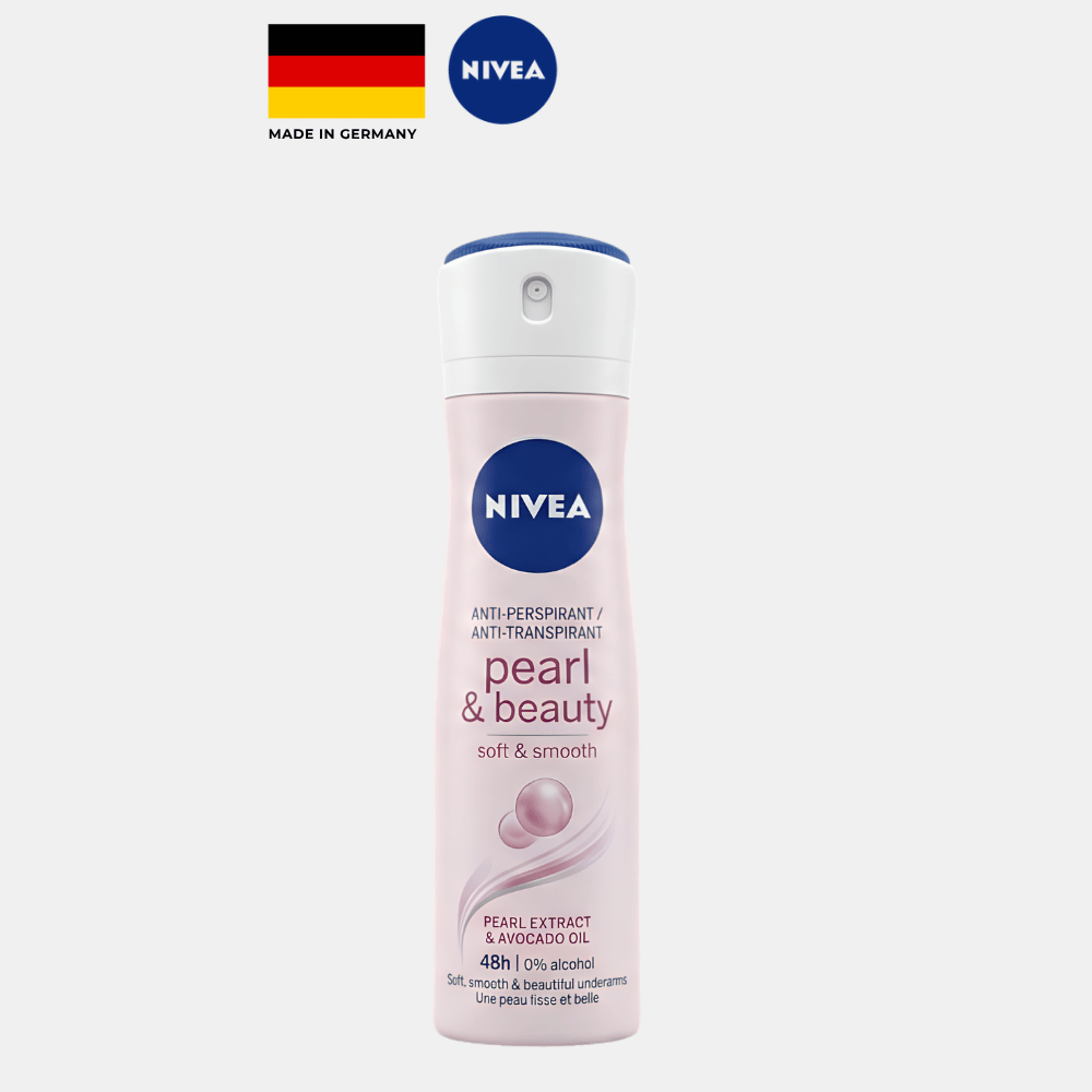 NIVEA Pearl & Beauty Antiperspirant Deodorant Spray for Women – Soft & Smooth – avocado oil 150ml