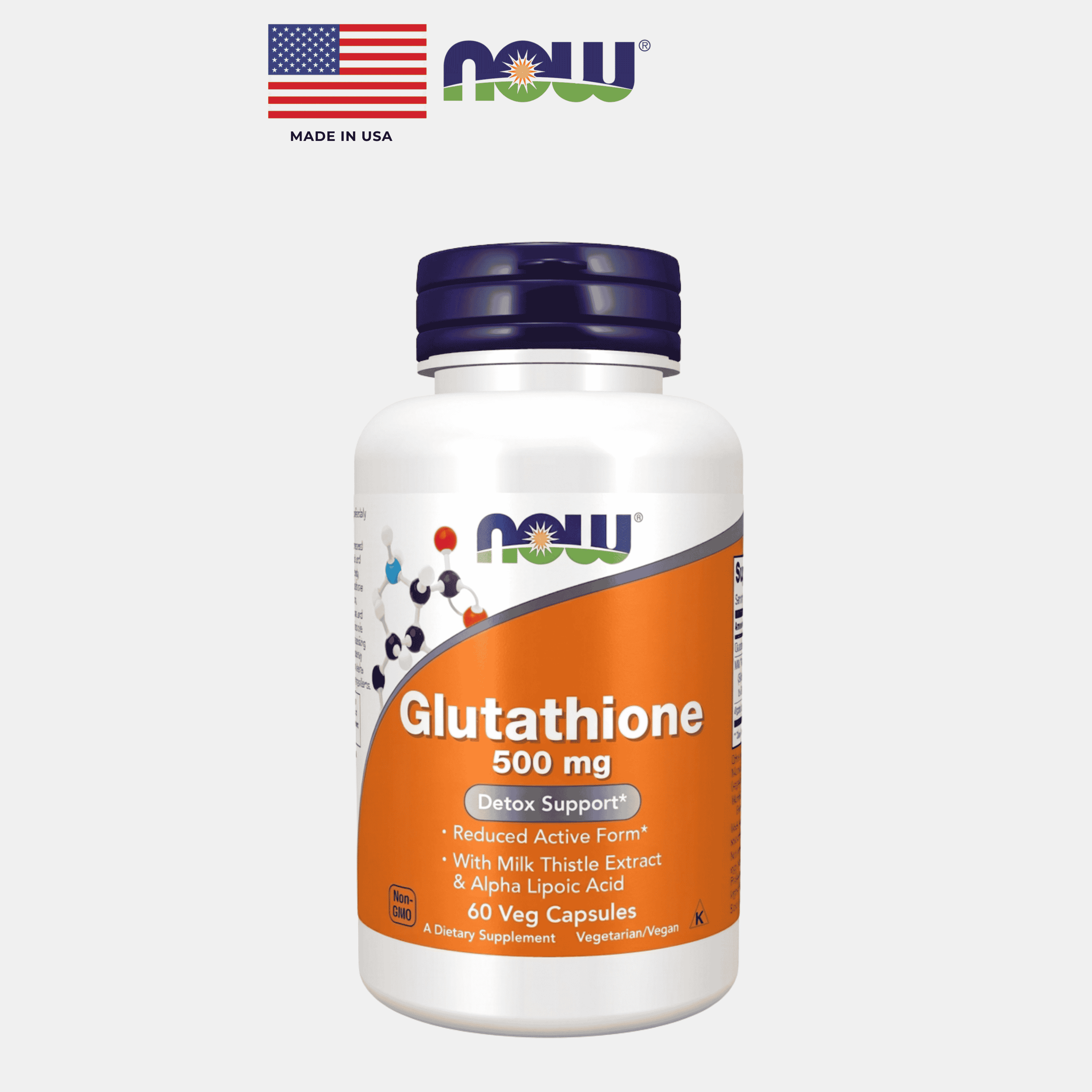 NOW Glutathione 500 mg – 60 Vege Capsules